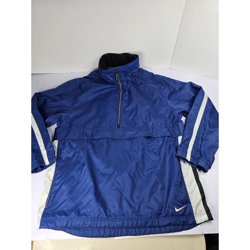 Nike Pullover Jacket Mens XL Half Zip Hooded Windbreaker Swoosh Pocket